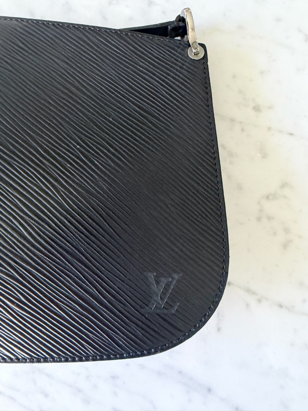Louis Vuitton Black Textured Leather Purse:Pouch